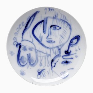 Plat Vintage en Porcelaine par Carl-Henning Pedersen, 1990s