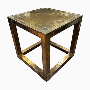 Square Brass Coffee Table by R. Dubarry, 1970