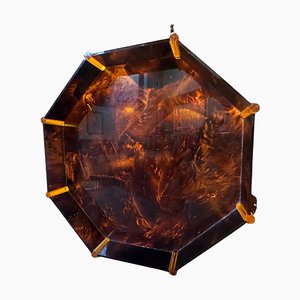 Mid-Century Modern Fake Tortoiseshell Acrylic Octagonal Italian Tray by Christian Dior, 1970s