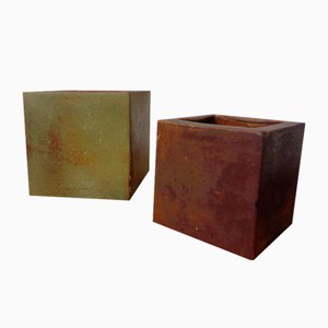 Niederländische Studio Cube Keramikvasen von Mobach, 1960er, 2er Set