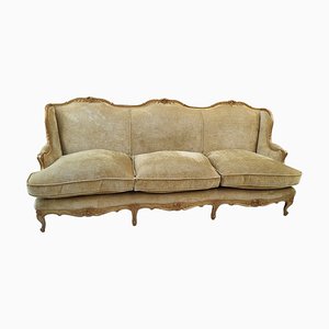 Louid XVI 3-Sitzer Sofa in Vergoldetem Holz