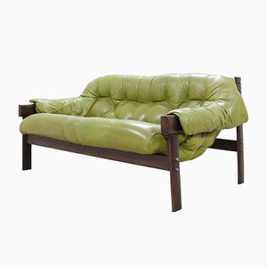 Grünes Modell MP 041 Ledersofa von Percival Lafer, 1961