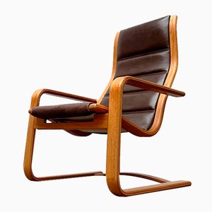 Vintage Swedish Model Lamello Beech Lounge Chair by Yngve Ekström for Swedese, 1970s