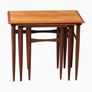 Tables en Teck, Danemark, 1960s, Set de 3