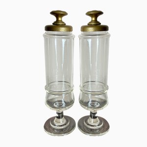 Italienische Vintage Vasen aus Glas von Pharmacy, 1930er, 2er Set