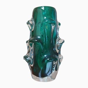 Mid-Century Scandinavian Modern Green Glass Vase, 1960s
