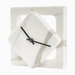 Marble One Cut Table Clock by Moreno Ratti