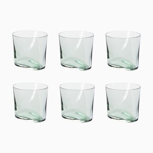 Smoke Green Glasses by Pulpo, Set of 6