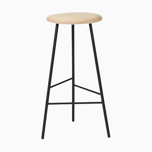 Large Pebble Bar Stool in Oiled Ash and Black Noir by Warm Nordic