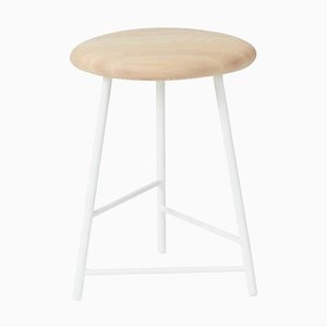 Small Pebble Bar Stool in Oiled Ash and Pure White by Warm Nordic