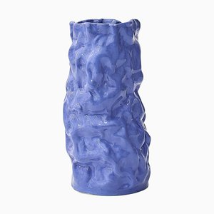 Blaue Faltige Vase von Siup Studio