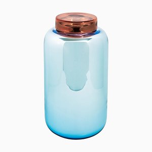 Vase Container High Bleu Clair Rouge de Pulpo
