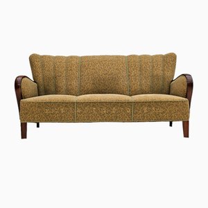 Dänisches 3-Sitzer Sofa aus Buche & Baumwolle, 1950er