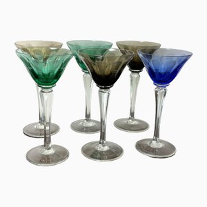 Verres Vintage en Cristal, Italie, 1950s, Set de 6