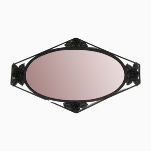 Art Deco Mirror with Faceted Glass, 1930s