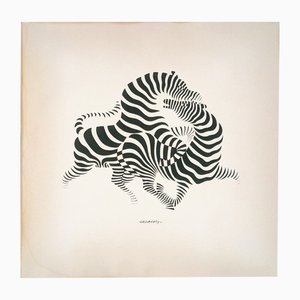 Victor Vasarely, Zebrapaar, 1980er, Serigraphie