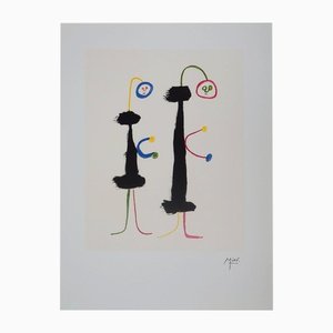 Joan Miro, Surreal Loving Couple, 1970s, Lithograph