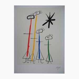 Joan Miro, Surrealistische Familie, 1970er, Lithographie