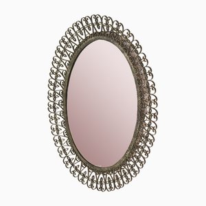 Oval Wrought Iron Mirror, Spain, 1970s