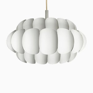 Mid-Century Swiss White Metal Pendant Lamp by H. Zender for Temde, 1960s