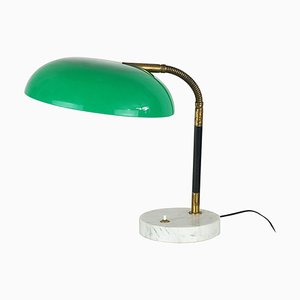 Green Acrylic Glass and Marble Table Lamp from Stilux, 1960s