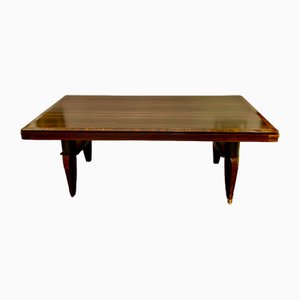 Art Deco Dining Tabl in Macassar Ebène and Rio Rosewood with Extensions, 1920s
