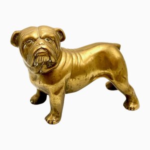 Brass Bulldog Paperweight or Statue, 1940s