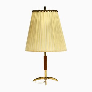 Small Mid-Century Brass Star Base Table Lamp from Kalmar