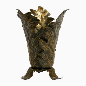 Sculptural Brass Umbrella Stand by Gabriella Crespi, 1960s