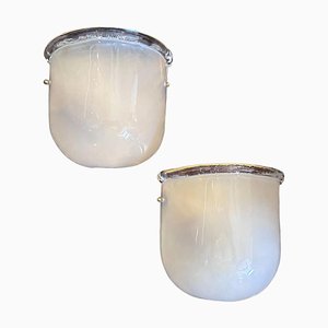 Mid-Century Modern Brass and Murano Glass Wall Sconces from Barovier & Toso, 1980s, Set of 2