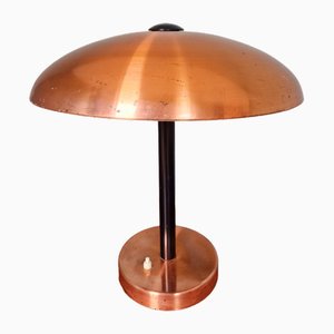 Large Bauhaus Style Copper Desk Lamp, 1950s