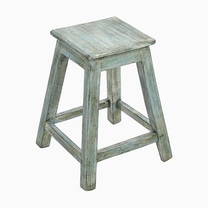 Vintage Patinated Wooden Stool