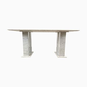 Table de Salle à Manger en Marbre Blanc, 1970s