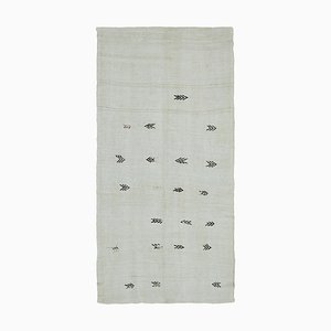 Alfombra Kilim de cáñamo blanca, década de 2000