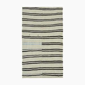 Tapis Kilim en Chanvre Blanc, 2000s