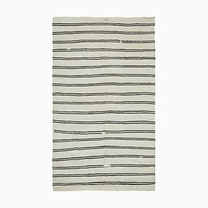 Tapis Kilim en Chanvre Blanc, 2000s