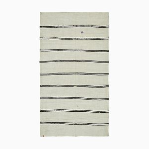 Tapis Kilim en Chanvre Blanc, 2000s