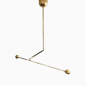 Postmodern Minimum Brass Balancing Counterweight Lamp, 1980s