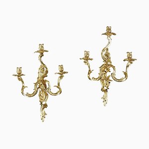 Ormolu Wandleuchten im Louis XV Stil, 1900, 2er Set