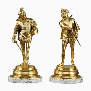 Bronzeskulpturen von Auguste Louis Lalouette, 1870, 2er Set