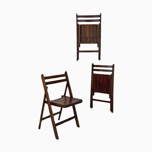 Italian Modern Folding Chairs in Teak, 1960s, Set of 3