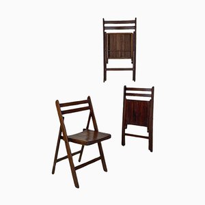 Italienische Moderne Klappstühle aus Teak, 1960er, 3er Set