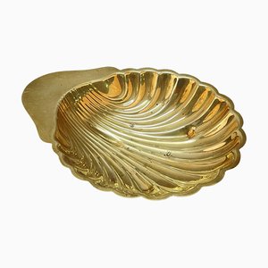 Mid-Century Italian Shell-Shaped Brass Bowl by Renzo Cassetti, 1960s
