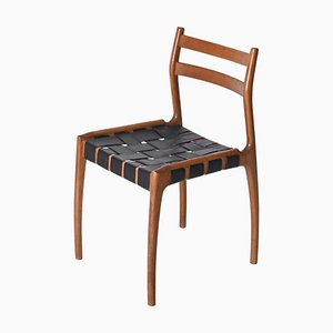 Italienischer Mid-Century Stuhl aus Eiche & Leder von Palange für Montina, 1960er