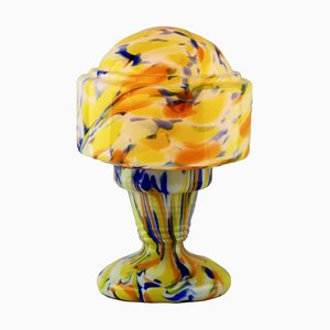 Art Deco Table Lamp in Multicolored Splatter Glass from Scailmont, Belgium, 1930s