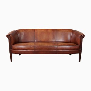 2,5-Seater Club Sofa in Cognac Cowhide Leather