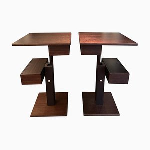 Adjustable Side Tables by Bernard Vuarnesson, 1980, Set of 2