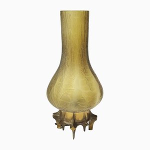 Lampada da tavolo brutalista con base in bronzo, anni '60