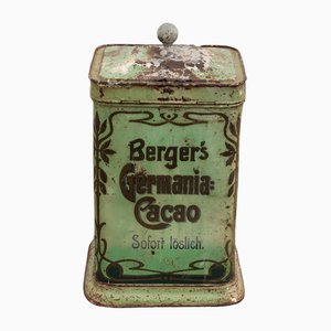 Vintage Bergers Germania-Cacao Storage Tin, Early 20th Century