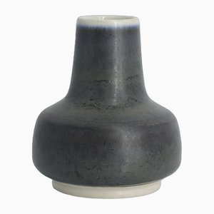 Small Mid-Century Scandinavian Modern Collectible Anthracite Stoneware Vase by Gunnar Borg for Höganäs Ceramics, 1960s